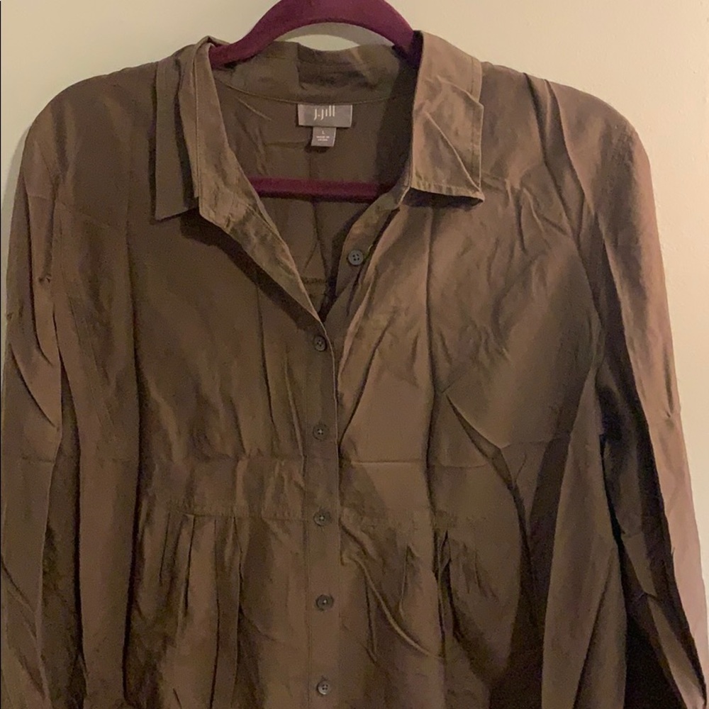 J Jill brown button down